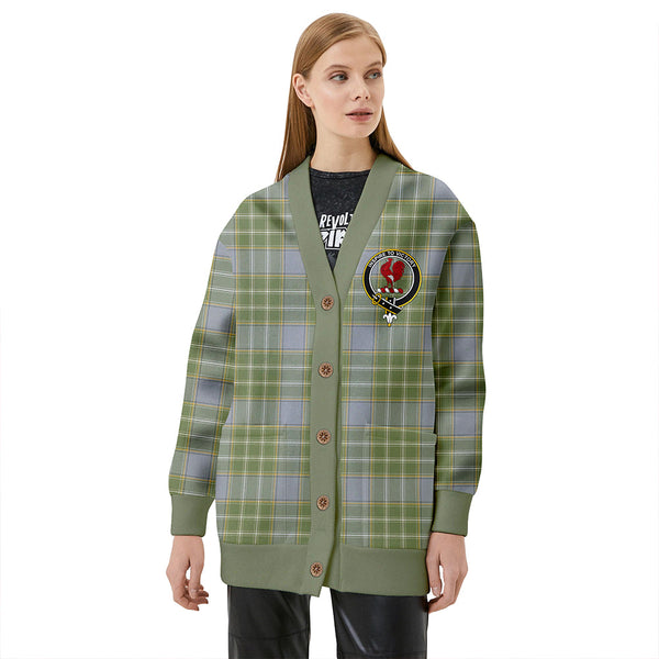 Currie Weathered Clan Badge Tartan V-neck Cardigan