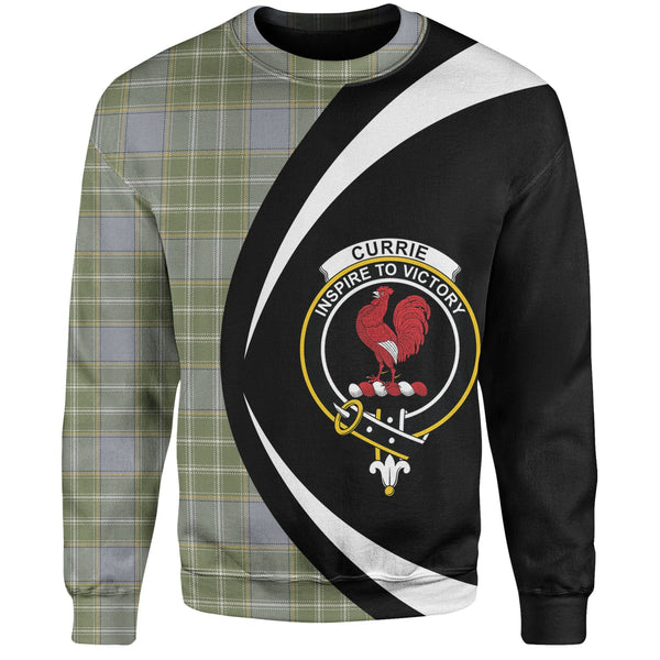 Currie Weathered Clan Badge Tartan Sweatshirt Circle Style Personalized