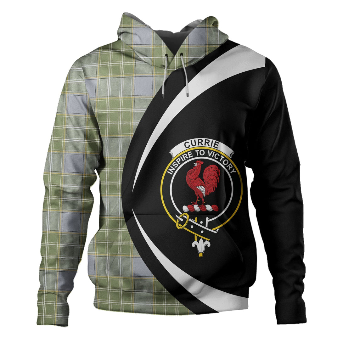 Currie Weathered Clan Badge Tartan Hoodie Circle Style