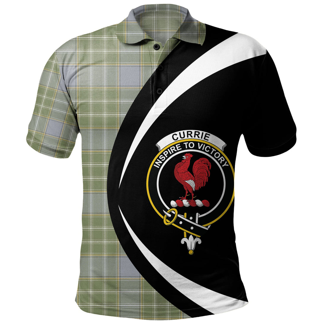 Currie Weathered Clan Badge Tartan Polo Shirt Circle Style Personalized