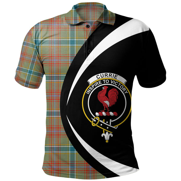 Currie of Arran Ancient Clan Badge Tartan Polo Shirt Circle Style Personalized