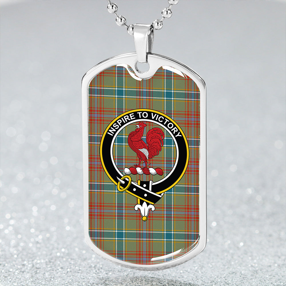 Currie of Arran Ancient Clan Badge Classic Tartan Dog Tag Necklace