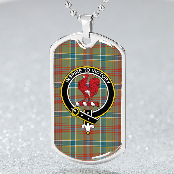 Currie of Arran Ancient Clan Badge Classic Tartan Dog Tag Necklace