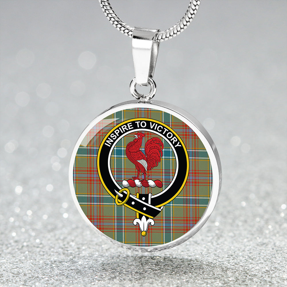 Currie of Arran Ancient Clan Badge Tartan Classic Circle Necklace