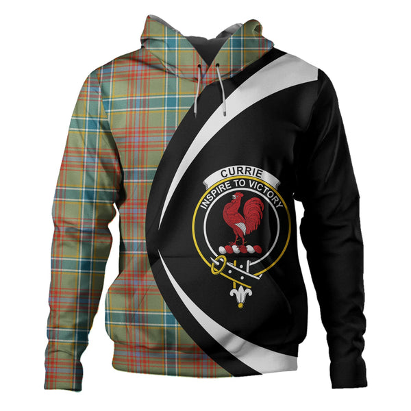 Currie of Arran Ancient Clan Badge Tartan Hoodie Circle Style