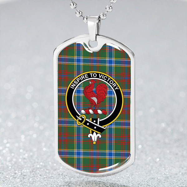 Currie of Arran Modern Clan Badge Classic Tartan Dog Tag Necklace