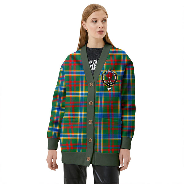 Currie of Arran Modern Clan Badge Tartan V-neck Cardigan