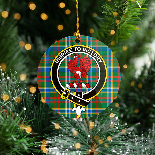 Currie of Arran Modern Clan Badge Tartan Plastic Christmas Ornaments