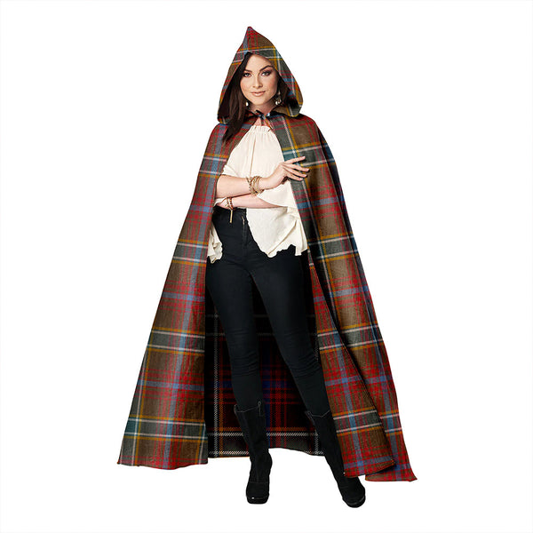 Currie of Arran Weathered Clan Badge Tartan Hooded Cloak