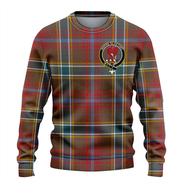 Currie of Arran Weathered Clan Badge Tartan Knitted Sweater