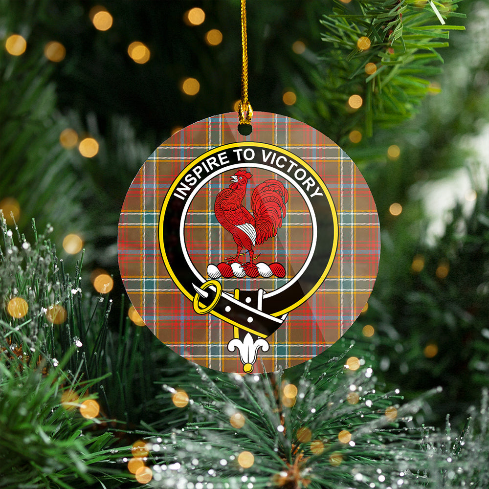 Currie of Arran Weathered Clan Badge Tartan Plastic Christmas Ornaments