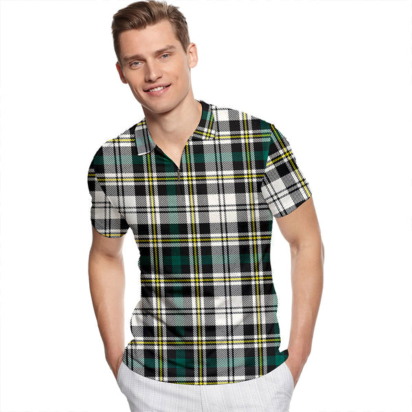 Dalgliesh Dress Modern Tartan Classic Lapel Zip Short Sleeve Polo