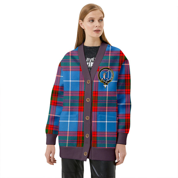 Dalmahoy Clan Badge Tartan V-neck Cardigan