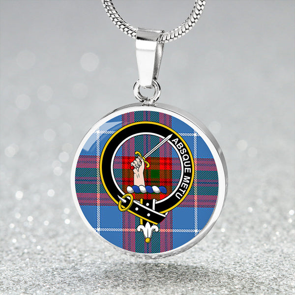 Dalmahoy Clan Badge Tartan Classic Circle Necklace