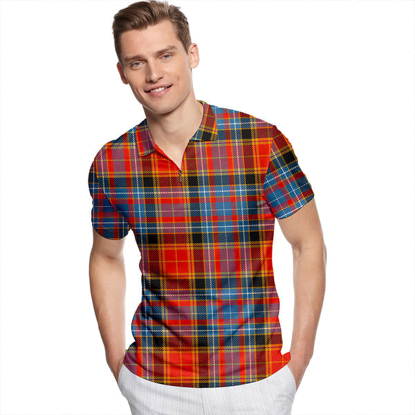 Dalrymple of Castleton Ancient Tartan Classic Lapel Zip Short Sleeve Polo