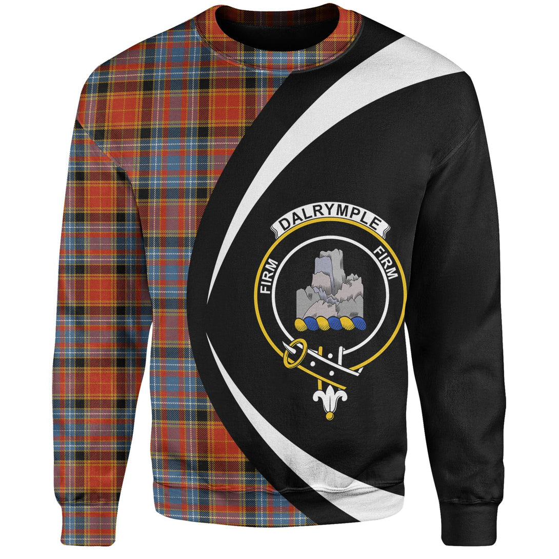 Dalrymple of Castleton Ancient Clan Badge Tartan Sweatshirt Circle Style Personalized