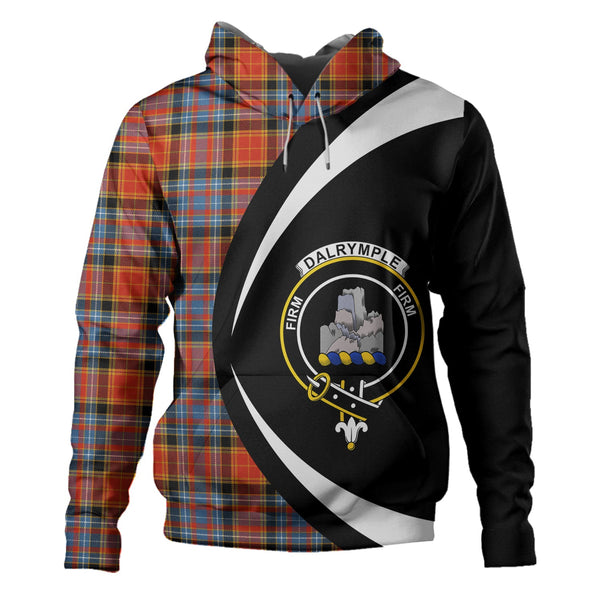 Dalrymple of Castleton Ancient Clan Badge Tartan Hoodie Circle Style