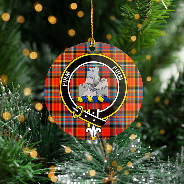 Dalrymple of Castleton Ancient Clan Badge Tartan Plastic Christmas Ornaments