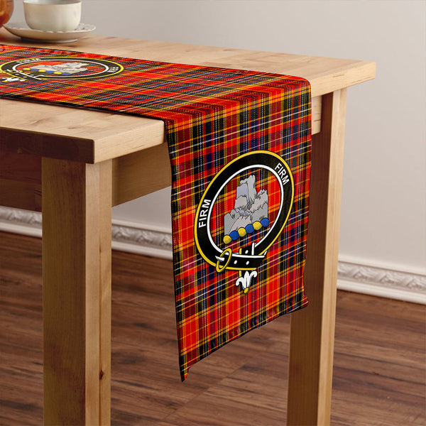 Dalrymple of Castleton Modern Clan Badge Tartan Table Runner