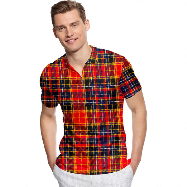 Dalrymple of Castleton Modern Tartan Classic Lapel Zip Short Sleeve Polo