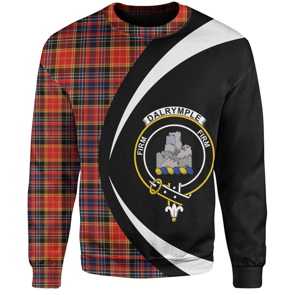 Dalrymple of Castleton Modern Clan Badge Tartan Sweatshirt Circle Style Personalized