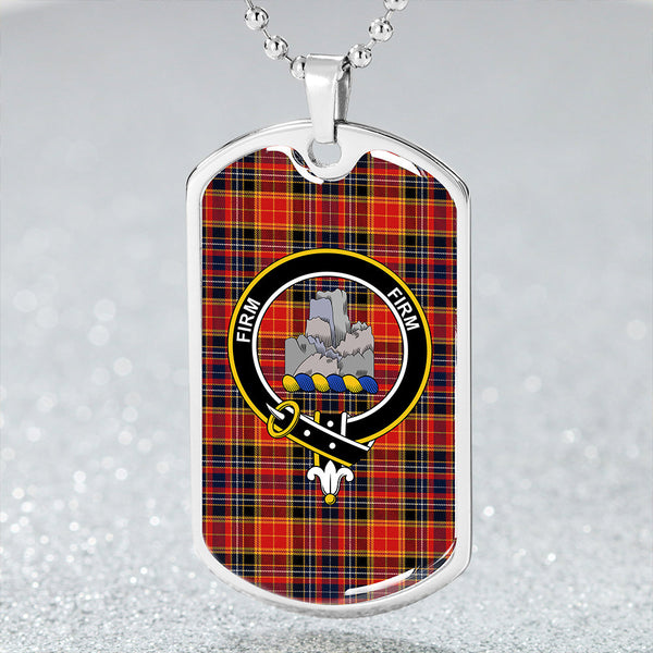 Dalrymple of Castleton Modern Clan Badge Classic Tartan Dog Tag Necklace