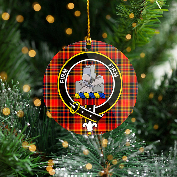 Dalrymple of Castleton Modern Clan Badge Tartan Plastic Christmas Ornaments