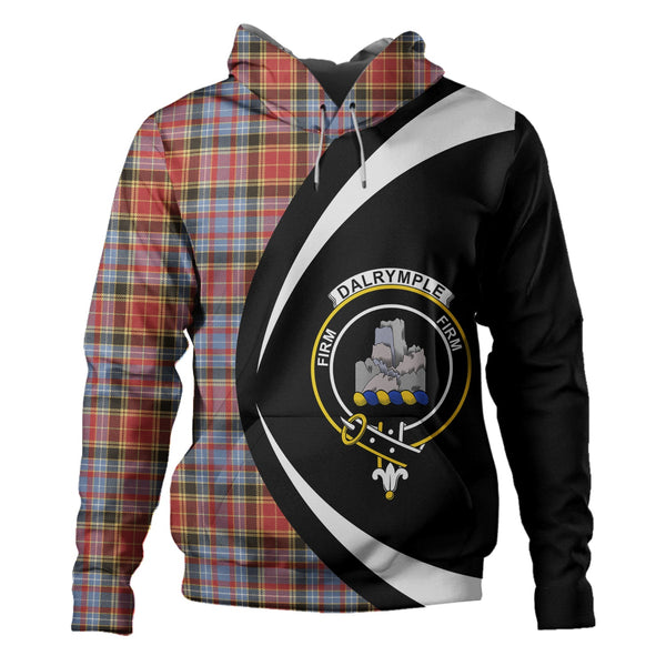 Dalrymple of Castleton Weathered Clan Badge Tartan Hoodie Circle Style