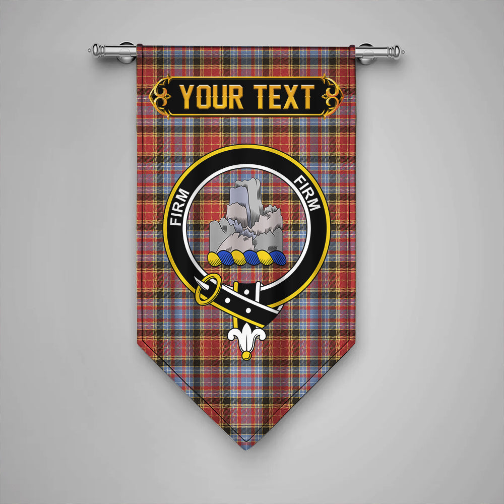 Dalrymple of Castleton Weathered Clan Badge Tartan Gonfalon Personalize