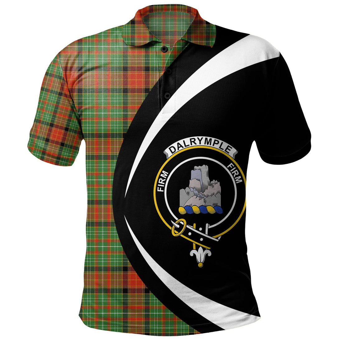 Dalrymple of Castleton #2 Ancient Clan Badge Tartan Polo Shirt Circle Style Personalized