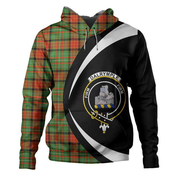 Dalrymple of Castleton #2 Ancient Clan Badge Tartan Hoodie Circle Style