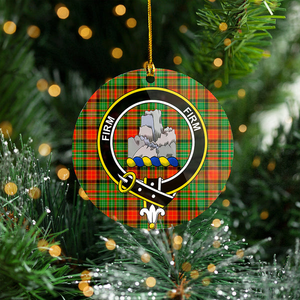 Dalrymple of Castleton #2 Ancient Clan Badge Tartan Plastic Christmas Ornaments