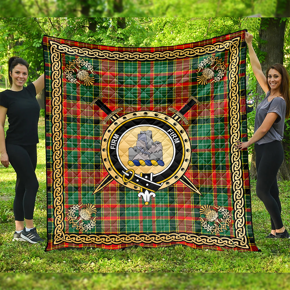 Dalrymple of Castleton #2 Modern Clan Badge Tartan Premium Quilt Celtic Shield