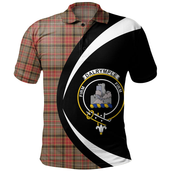 Dalrymple of Castleton #2 Weathered Clan Badge Tartan Polo Shirt Circle Style Personalized