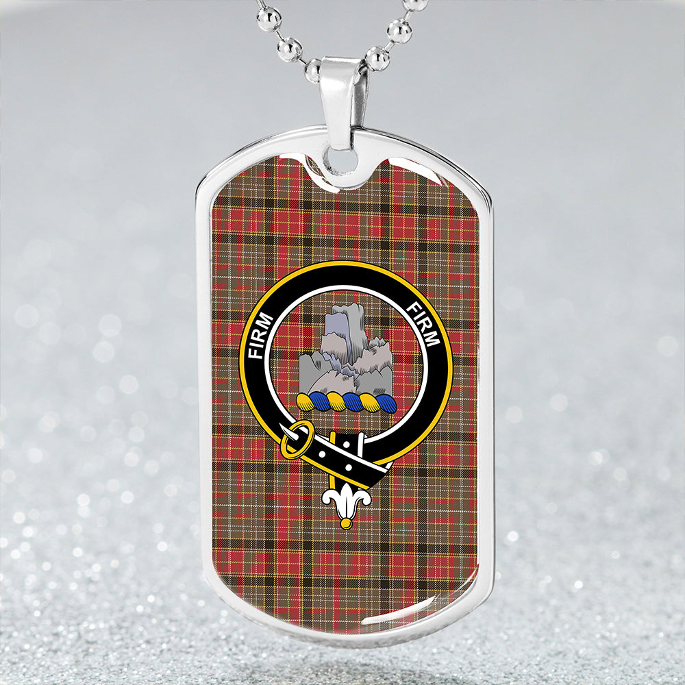 Dalrymple of Castleton #2 Weathered Clan Badge Classic Tartan Dog Tag Necklace