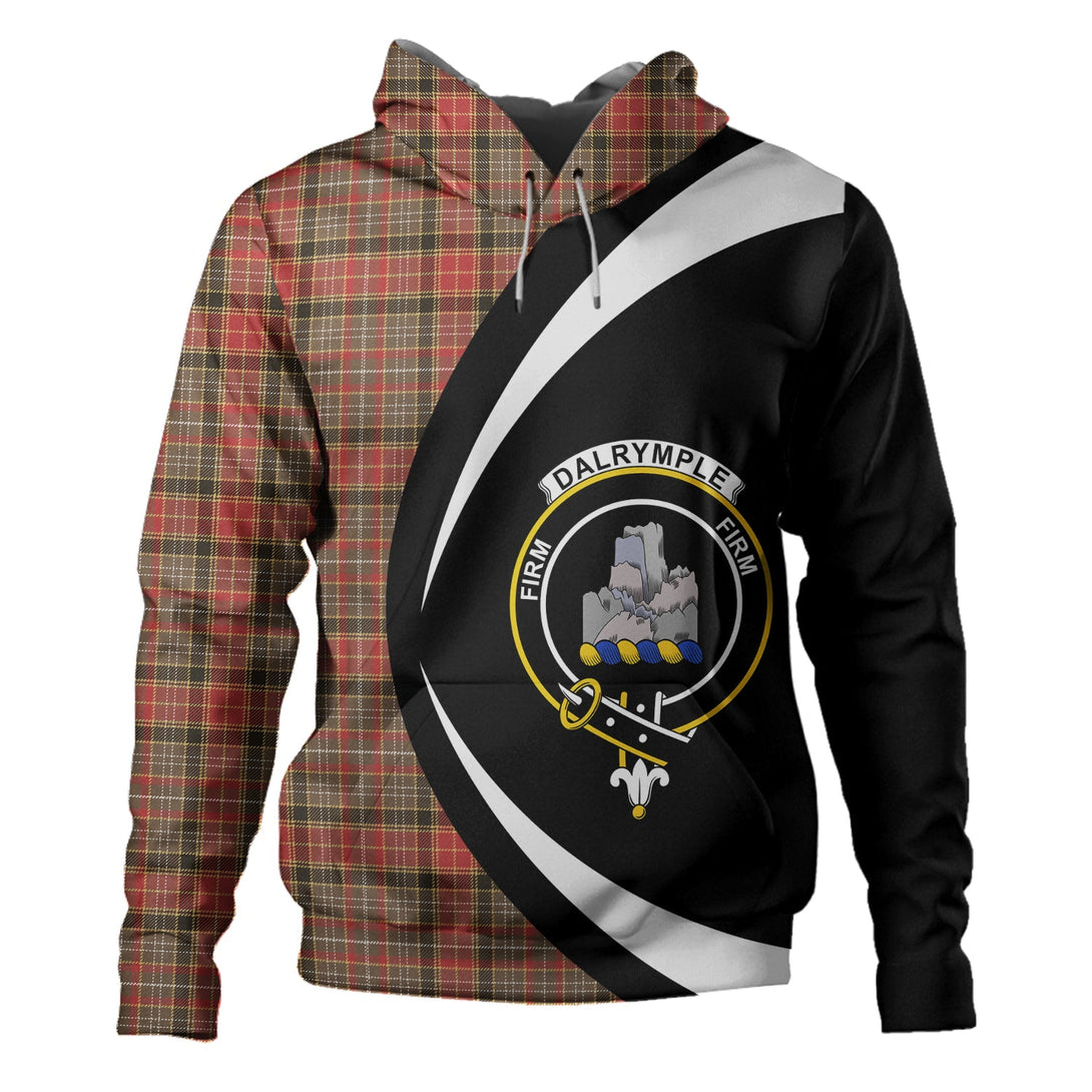 Dalrymple of Castleton #2 Weathered Clan Badge Tartan Hoodie Circle Style