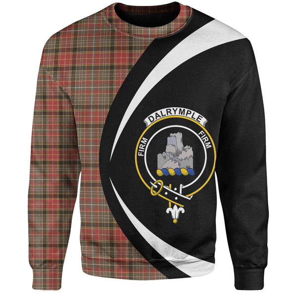 Dalrymple of Castleton 2 Weathered Clan Badge Tartan Sweatshirt Circle Style Personalized