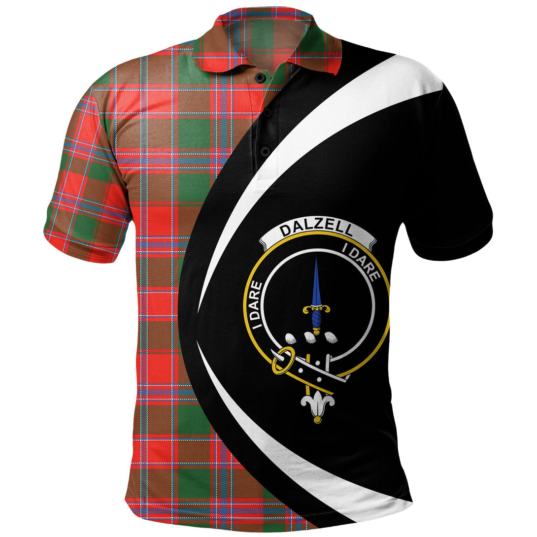 Dalzell Clan Badge Tartan Polo Shirt Circle Style Personalized