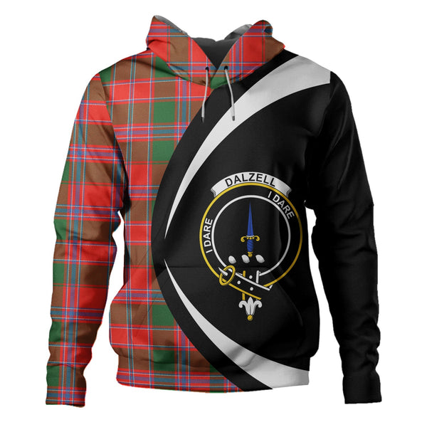 Dalzell Clan Badge Tartan Hoodie Circle Style