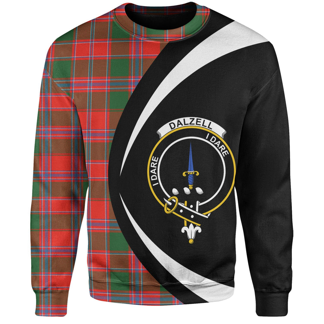 Dalzell Clan Badge Tartan Sweatshirt Circle Style Personalized