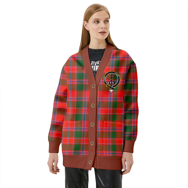 Dalzell  Clan Badge Tartan V-neck Cardigan