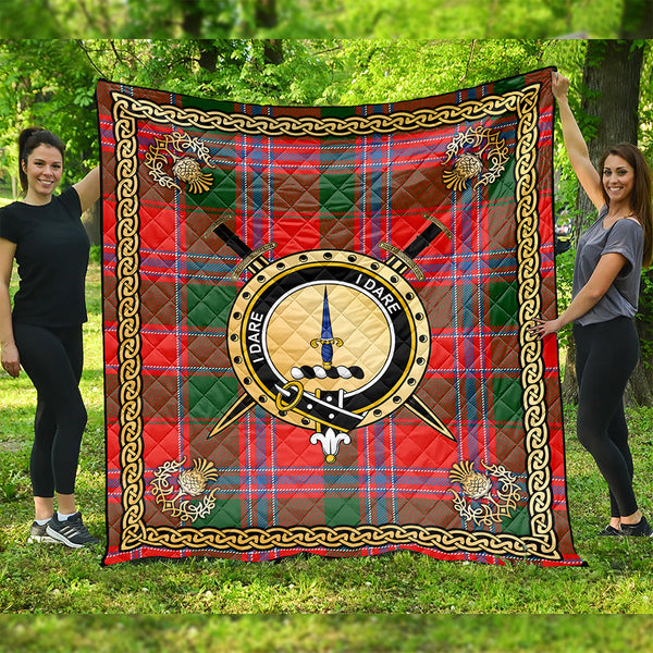 Dalzell  Clan Badge Tartan Premium Quilt Celtic Shield