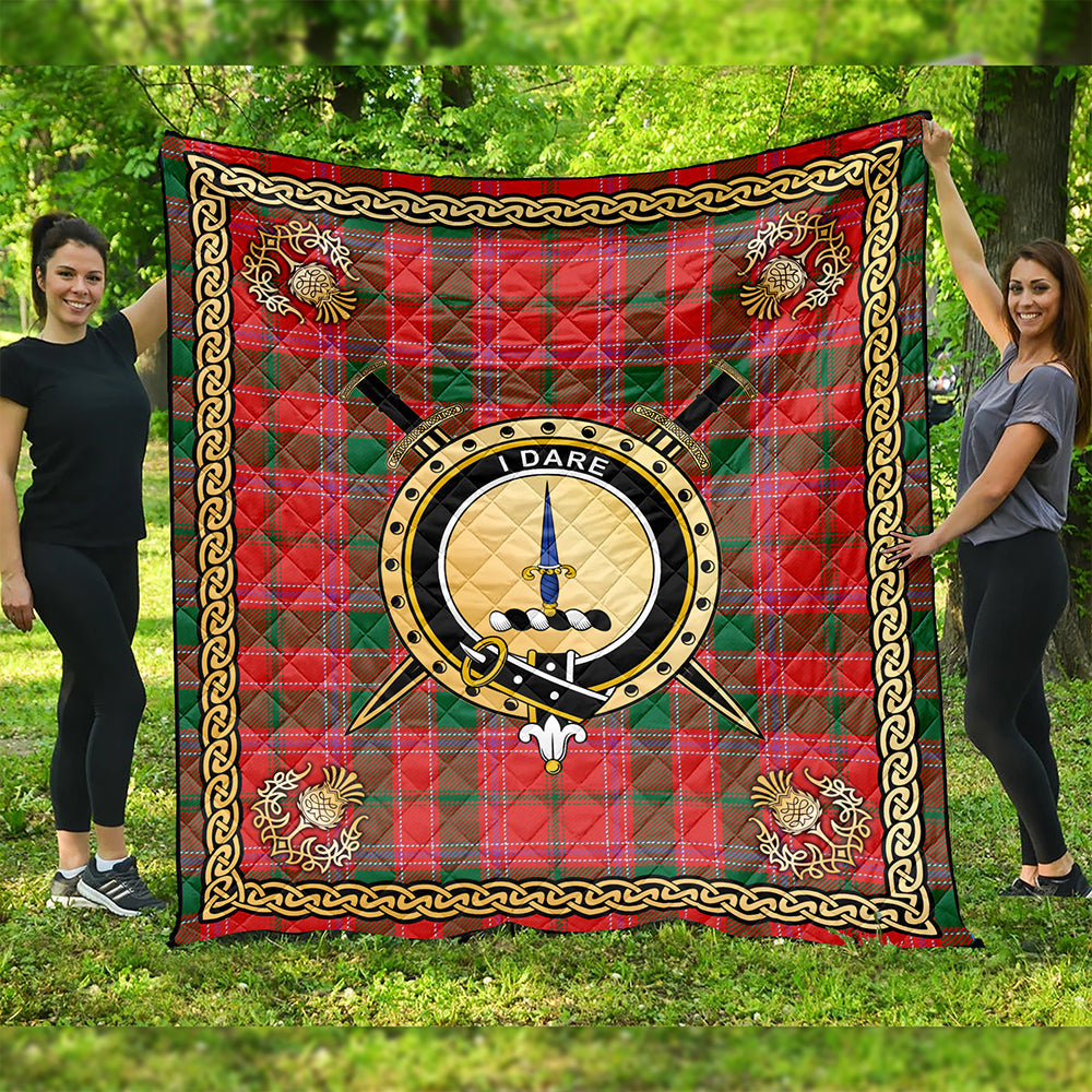 Dalziel Ancient Clan Badge Tartan Premium Quilt Celtic Shield