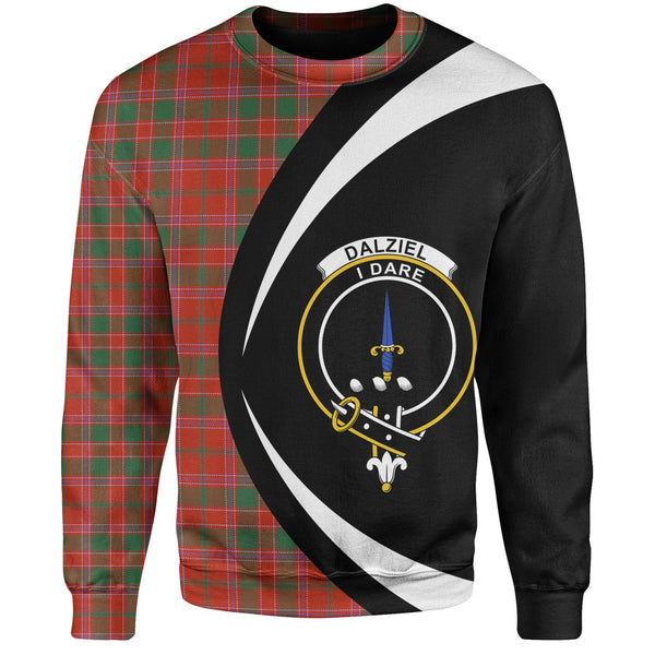 Dalziel Ancient Clan Badge Tartan Sweatshirt Circle Style Personalized