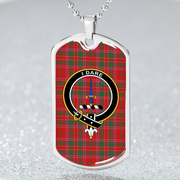 Dalziel Modern Clan Badge Classic Tartan Dog Tag Necklace