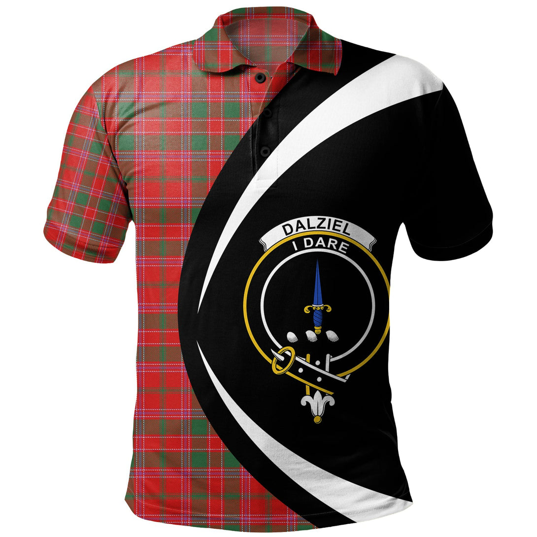 Dalziel Modern Clan Badge Tartan Polo Shirt Circle Style Personalized