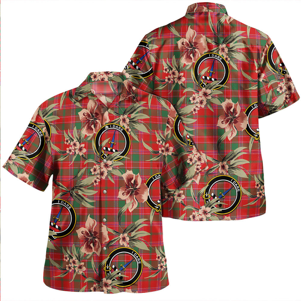 Dalziel Modern Clan Badge Tartan Aloha Hawaiian Shirt Tropical Old Style