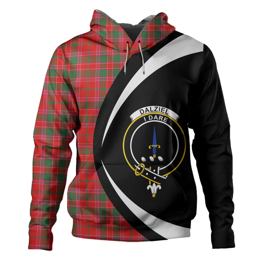 Dalziel Modern Clan Badge Tartan Hoodie Circle Style