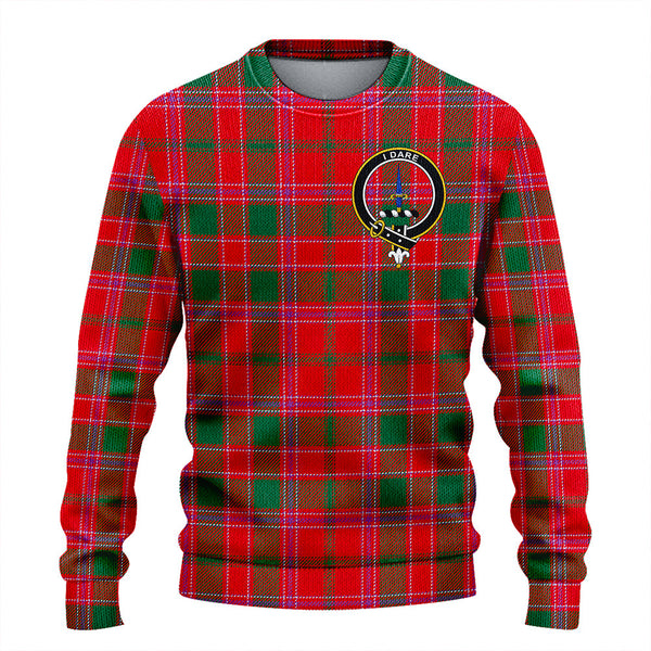 Dalziel Modern Clan Badge Tartan Knitted Sweater