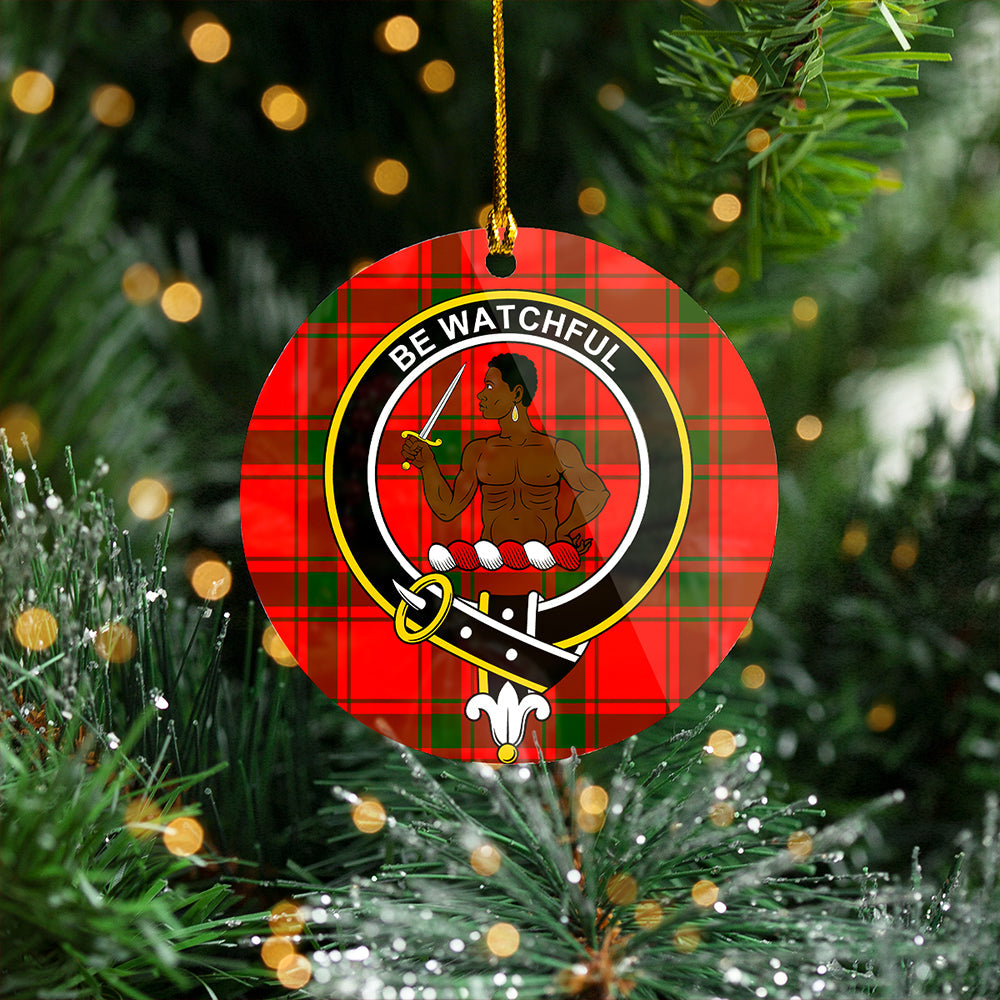 Darroch Clan Badge Tartan Plastic Christmas Ornaments